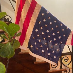 Large Vintage American Flag Linen